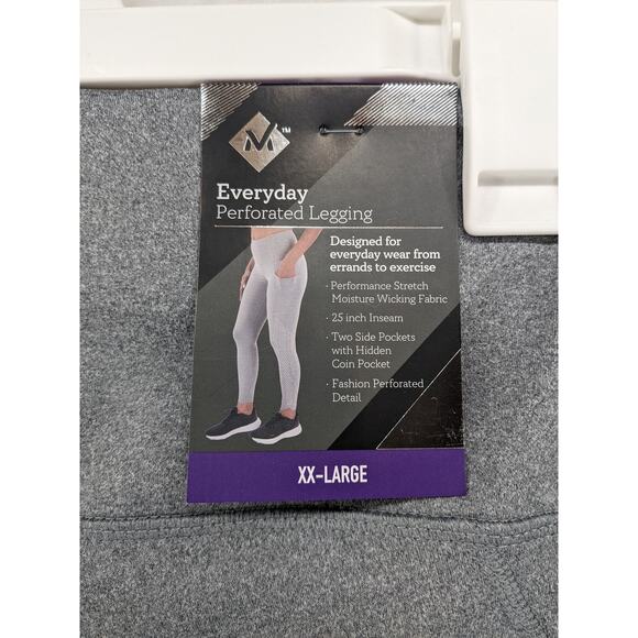 Members Mark Leggings XXL Gray Perforated Everyday Ankle Performance Casual Gym - Picture 4 of 11